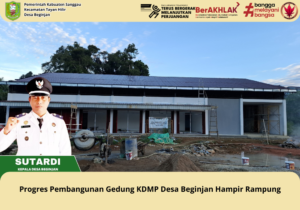 Progres Pembangunan Gedung KDMP Desa Beginjan Hampir Rampung